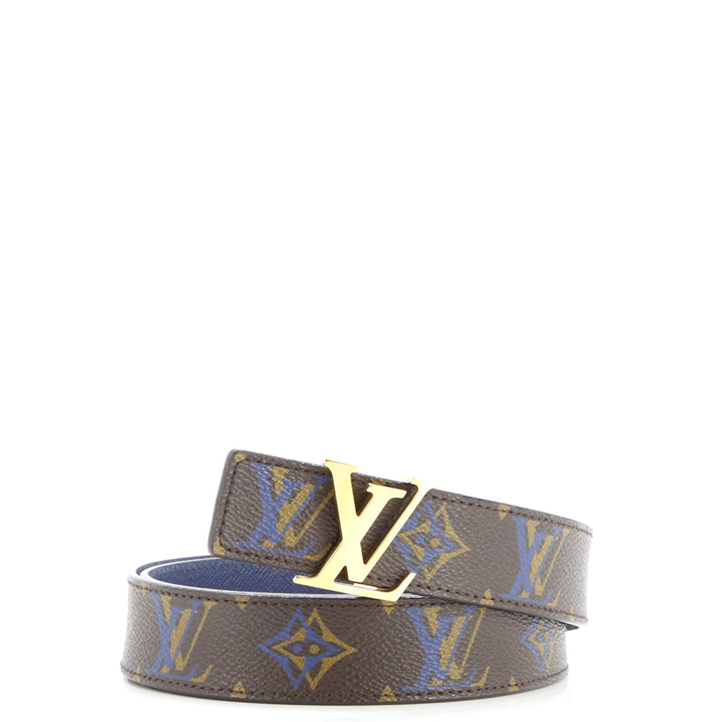 LV Initiales Reversible Belt Rainbow Monogram and Leather Thin