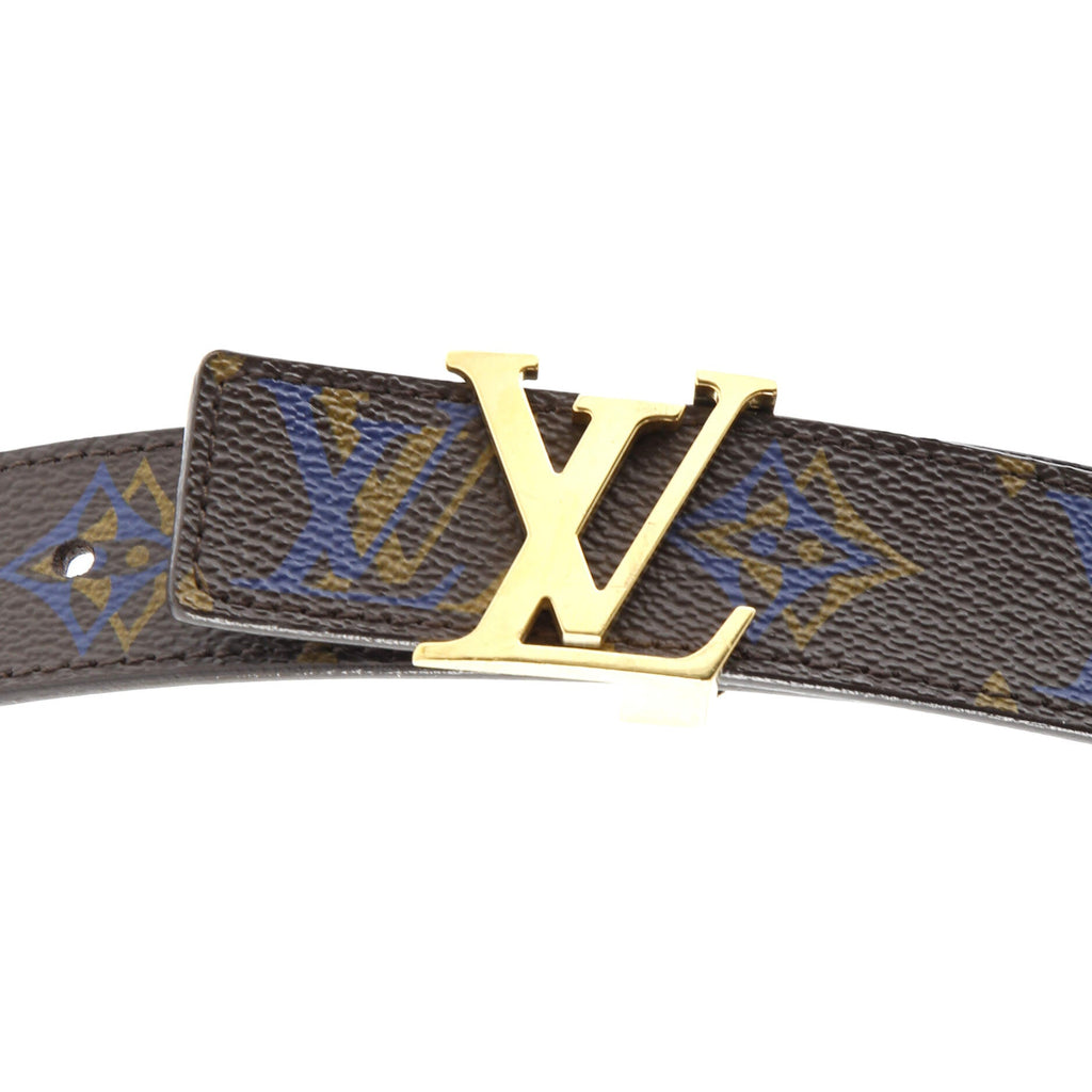 LV Initiales Reversible Belt Rainbow Monogram and Leather Thin