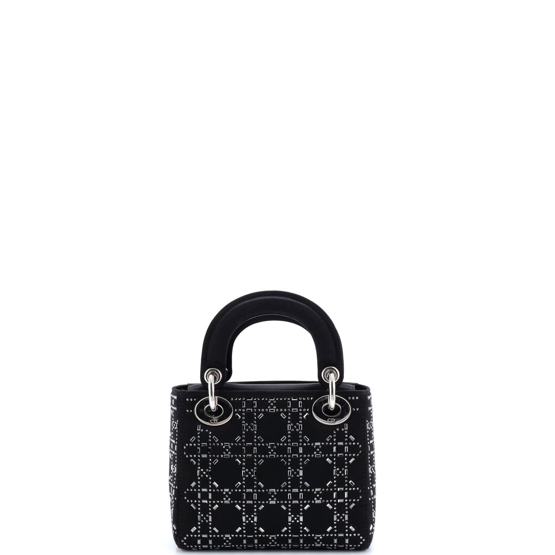 Lady Dior Bag Crystal Embellished Cannage Quilt Satin Mini