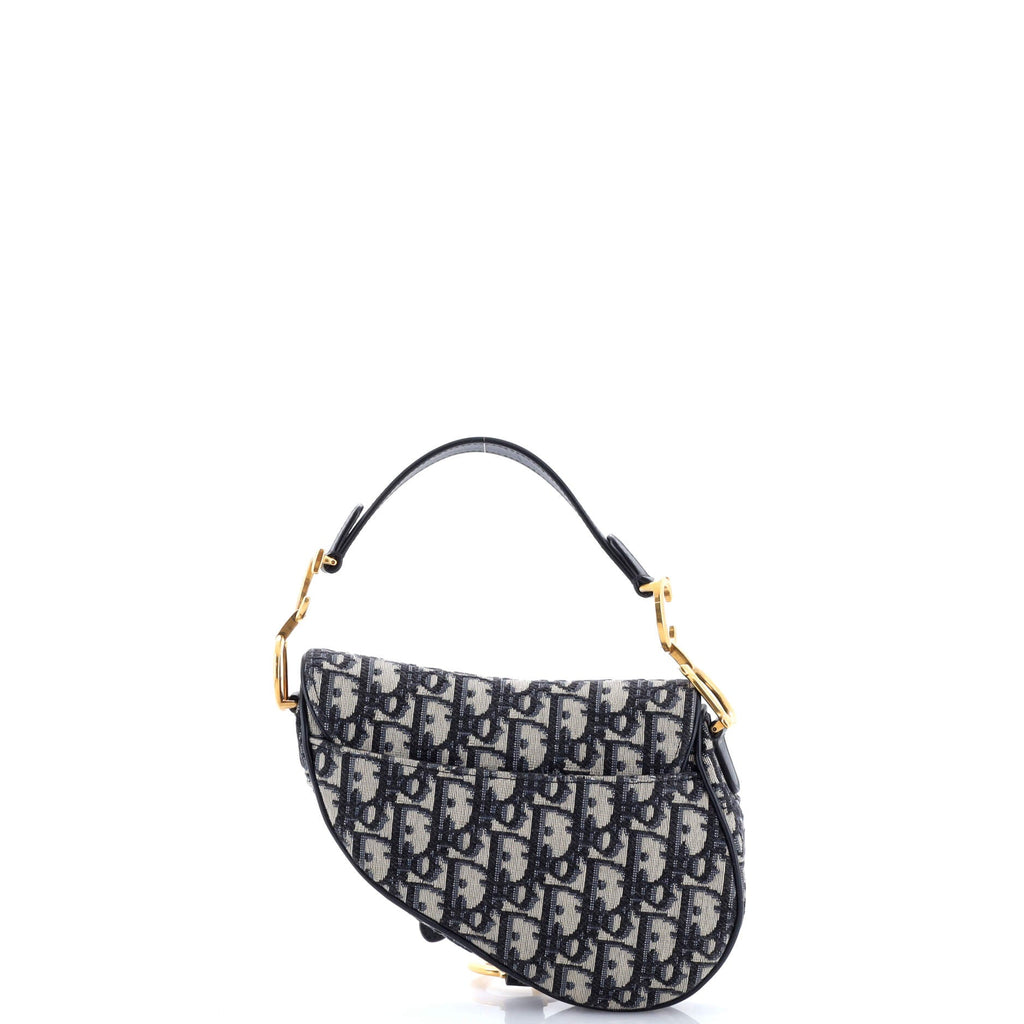 Saddle Handbag with Strap Oblique Canvas Mini