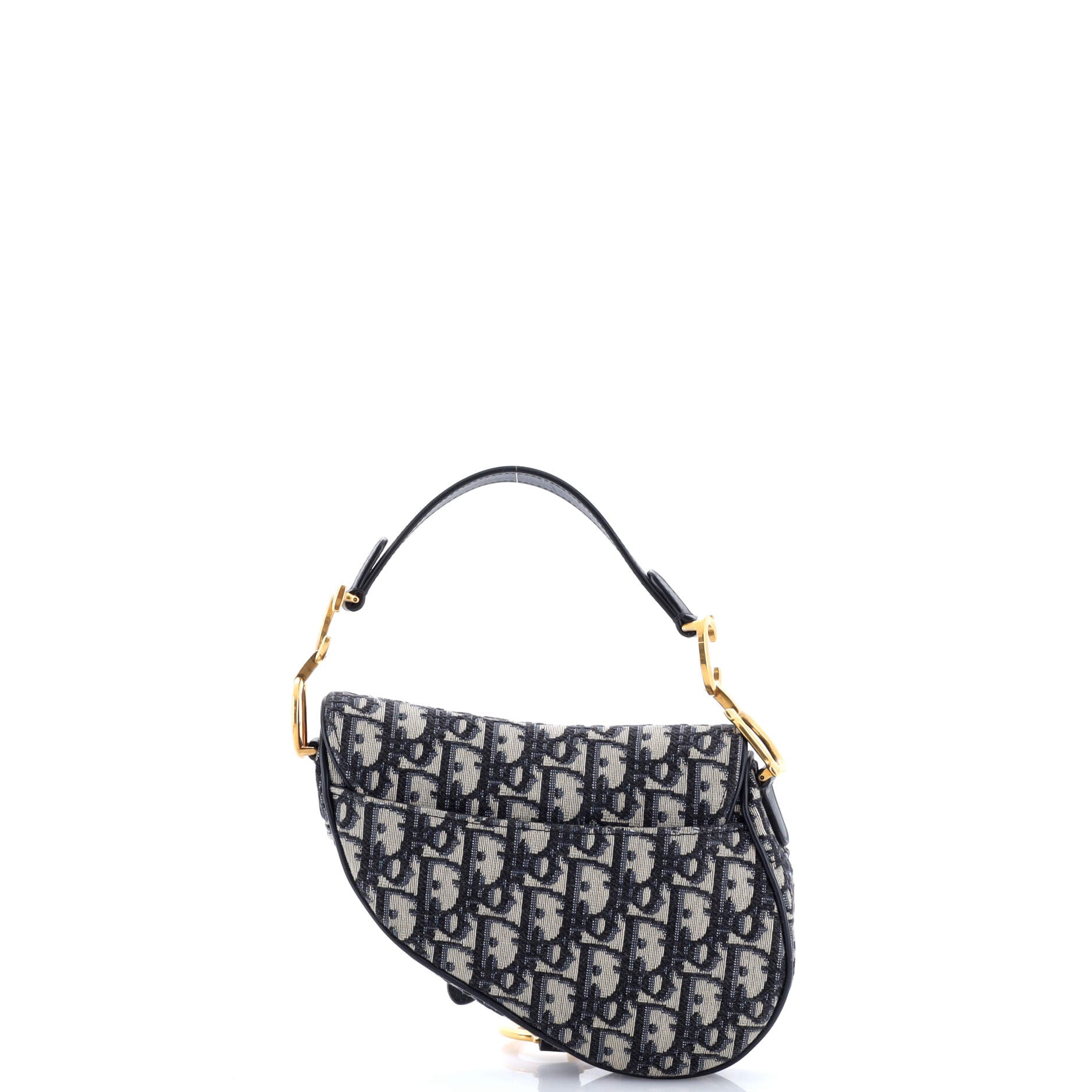 Saddle Handbag with Strap Oblique Canvas Mini