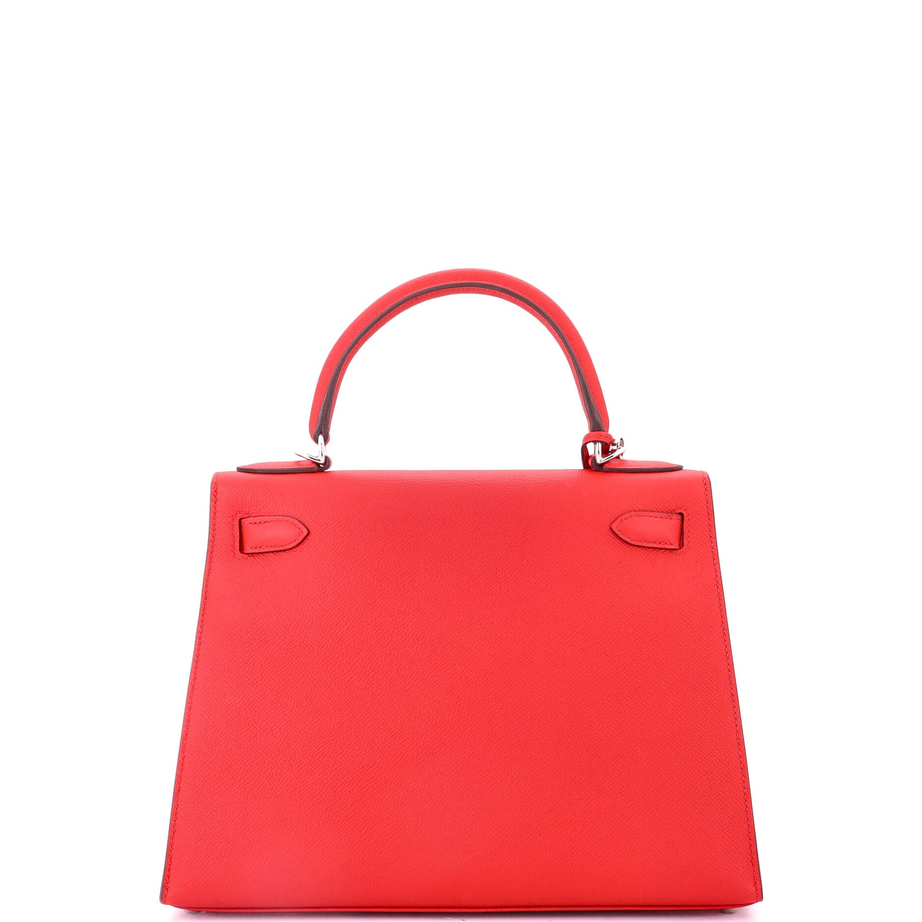 Kelly Handbag Rouge Tomate Epsom with Palladium Hardware 28