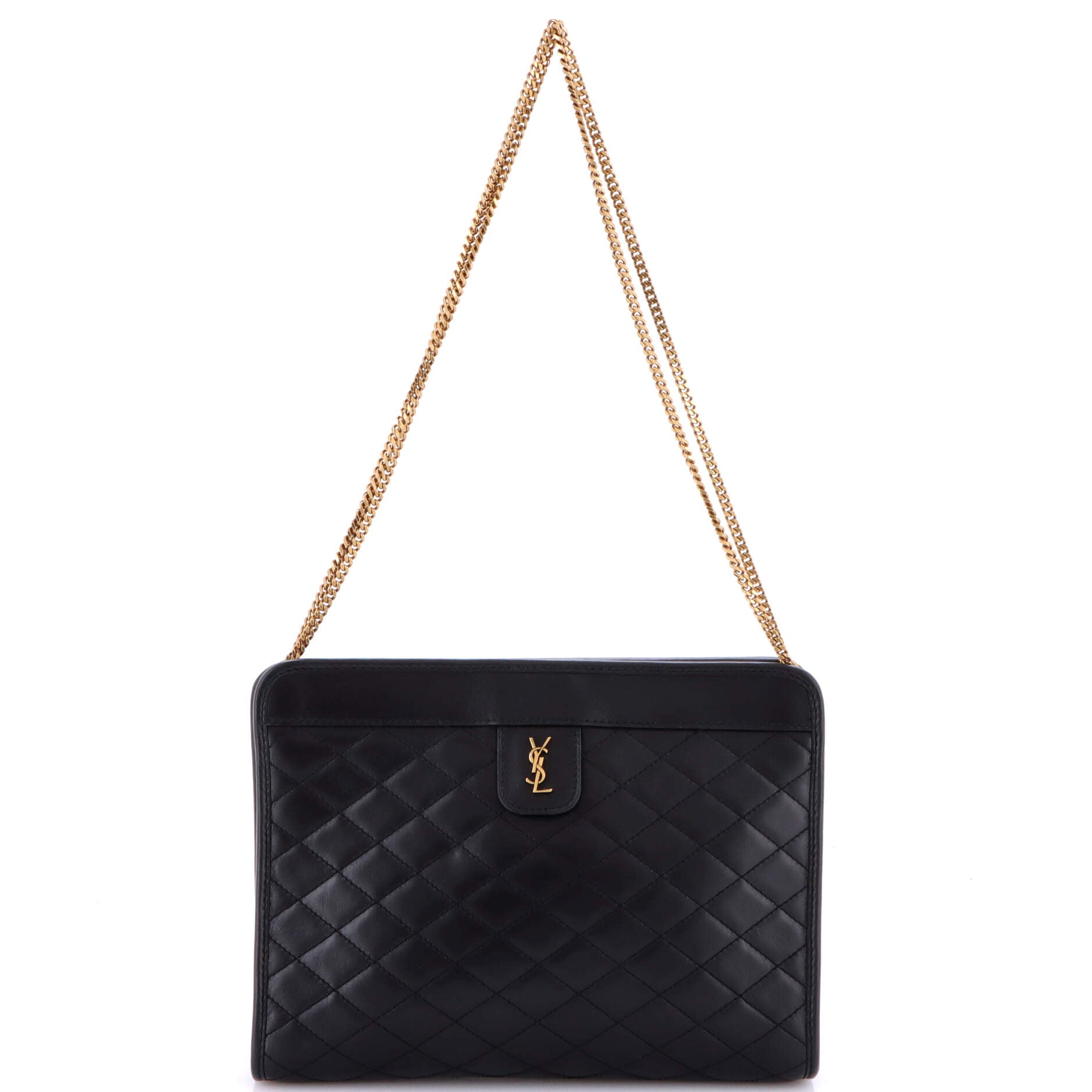 Victoire Chain Clutch Quilted Leather