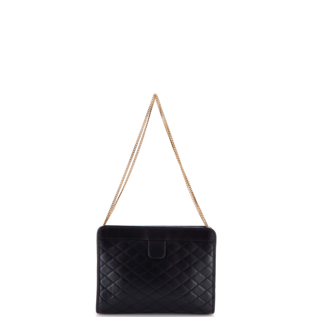 Victoire Chain Clutch Quilted Leather