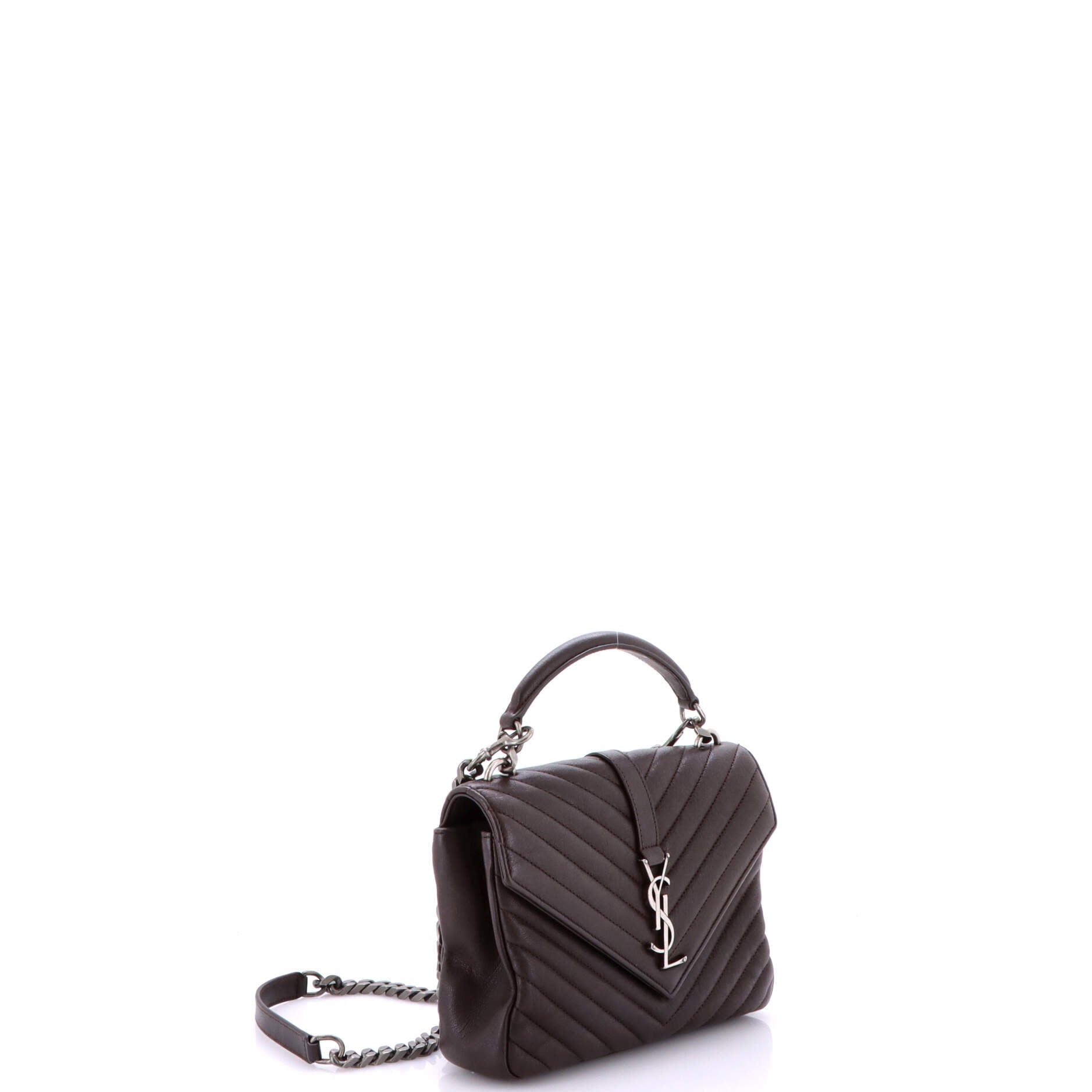 Classic Monogram College Bag Matelasse Chevron Leather Medium