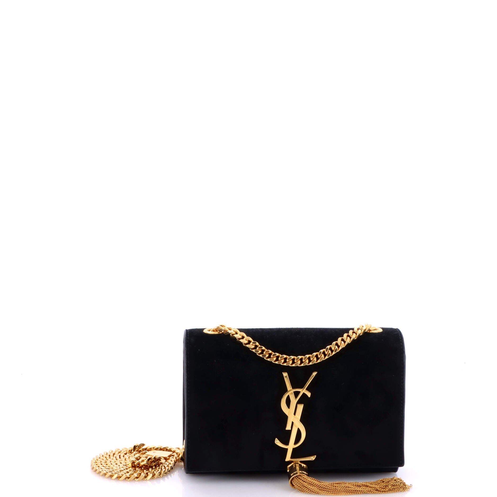 Classic Monogram Tassel Crossbody Bag Suede Small