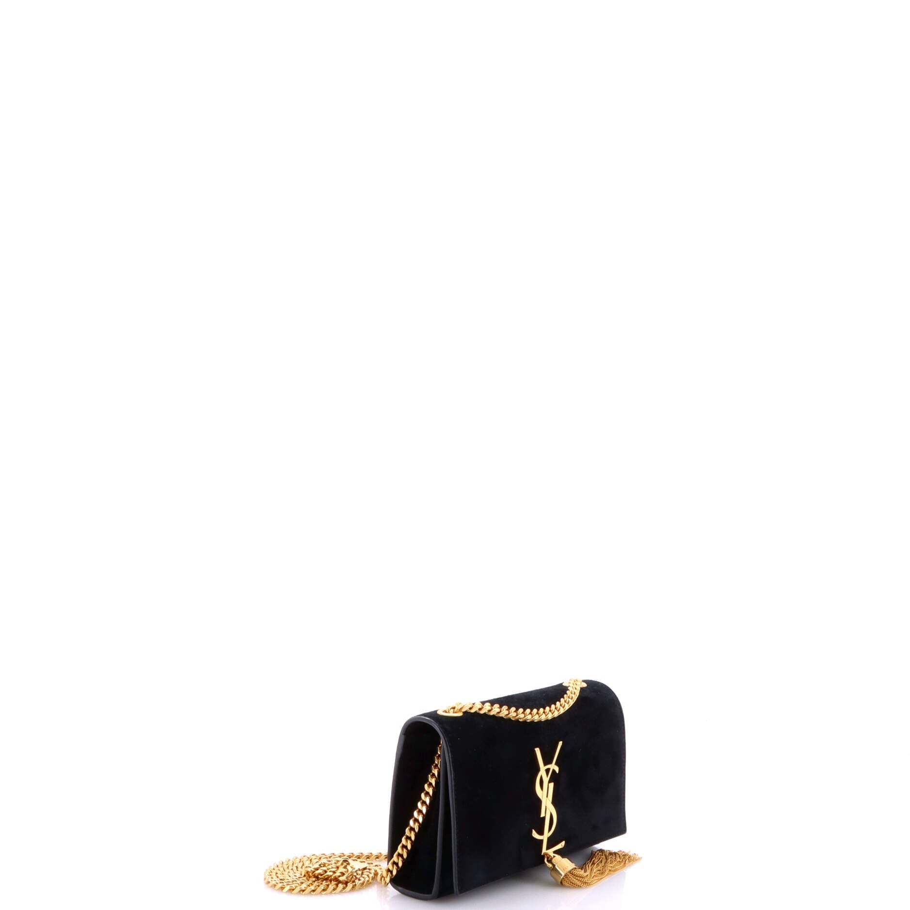 Classic Monogram Tassel Crossbody Bag Suede Small