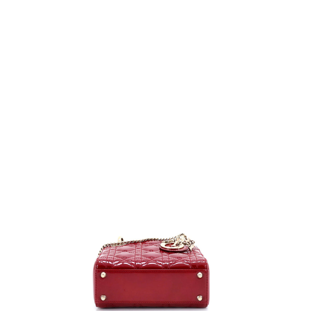 Lady Dior Chain Bag Cannage Quilt Patent Mini