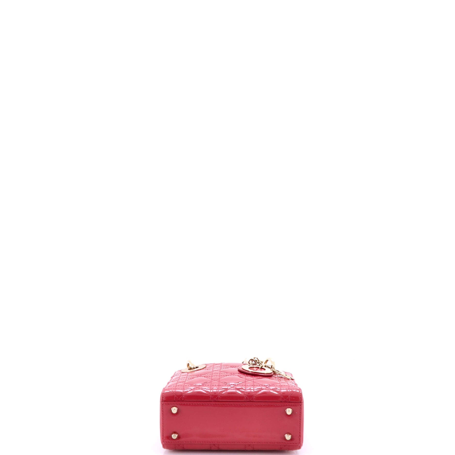 Lady Dior Chain Bag Cannage Quilt Patent Mini