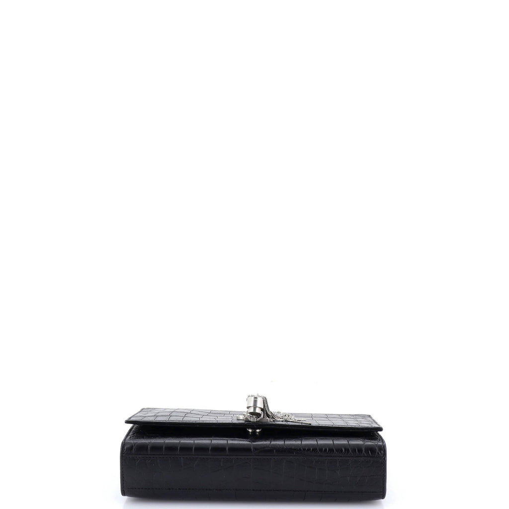 Classic Monogram Tassel Crossbody Bag Crocodile Embossed Leather Medium
