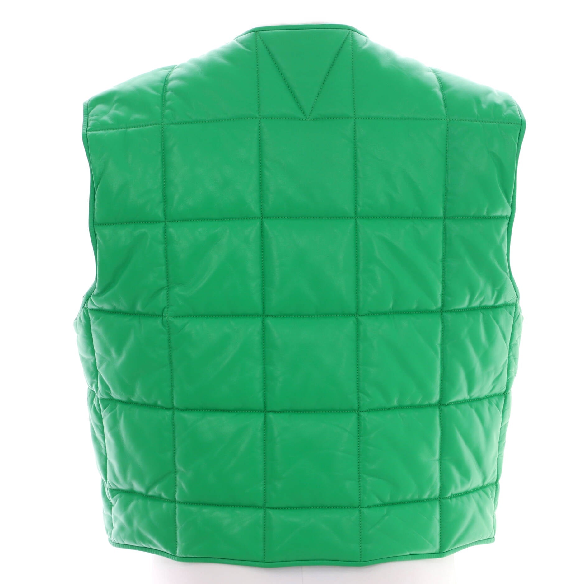 Women's Cropped Button Up Vest Quilted Leather