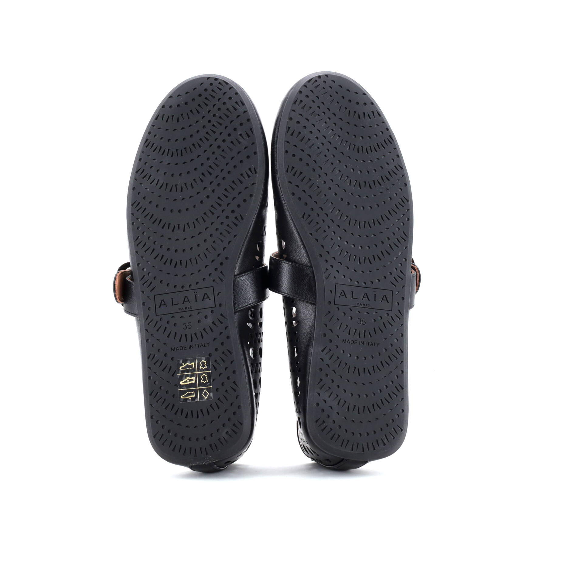 Women's Buckle Ballerina Flats Laser Cut Leather