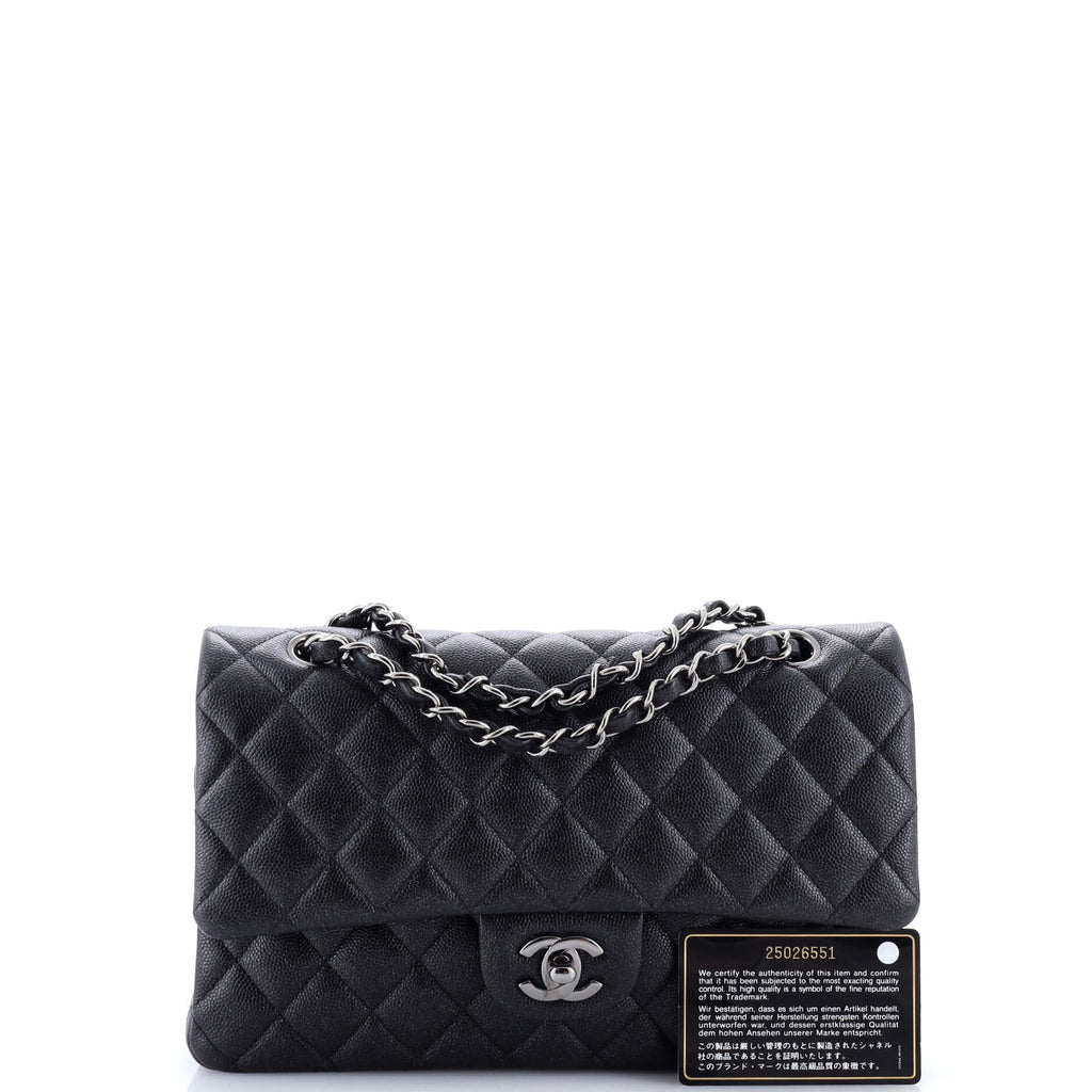 Classic Double Flap Bag Quilted Iridescent Caviar Medium