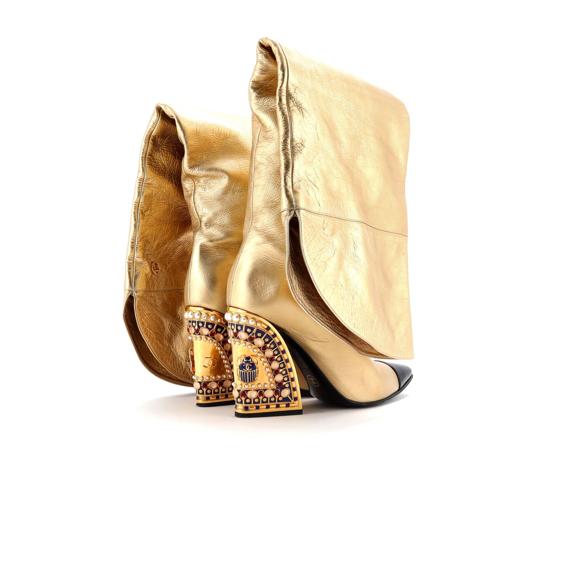 Women's Egyptian Thigh High Boots Embellished Leather
