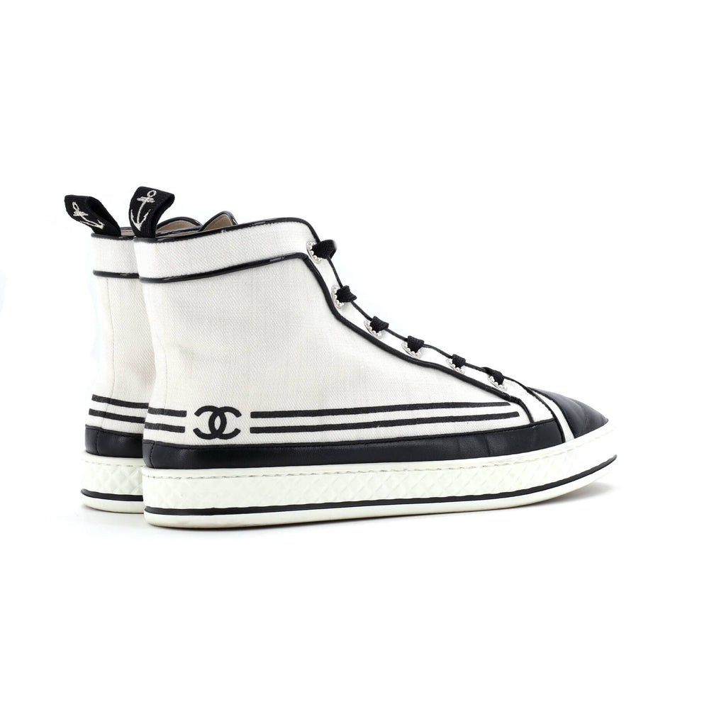 Women's CC Cap Toe High-Top Sneakers Canvas and Leather