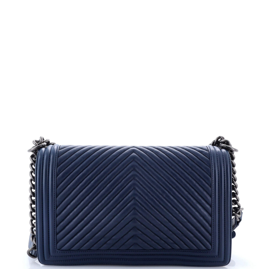 Boy Flap Bag Chevron Wrinkled Lambskin New Medium