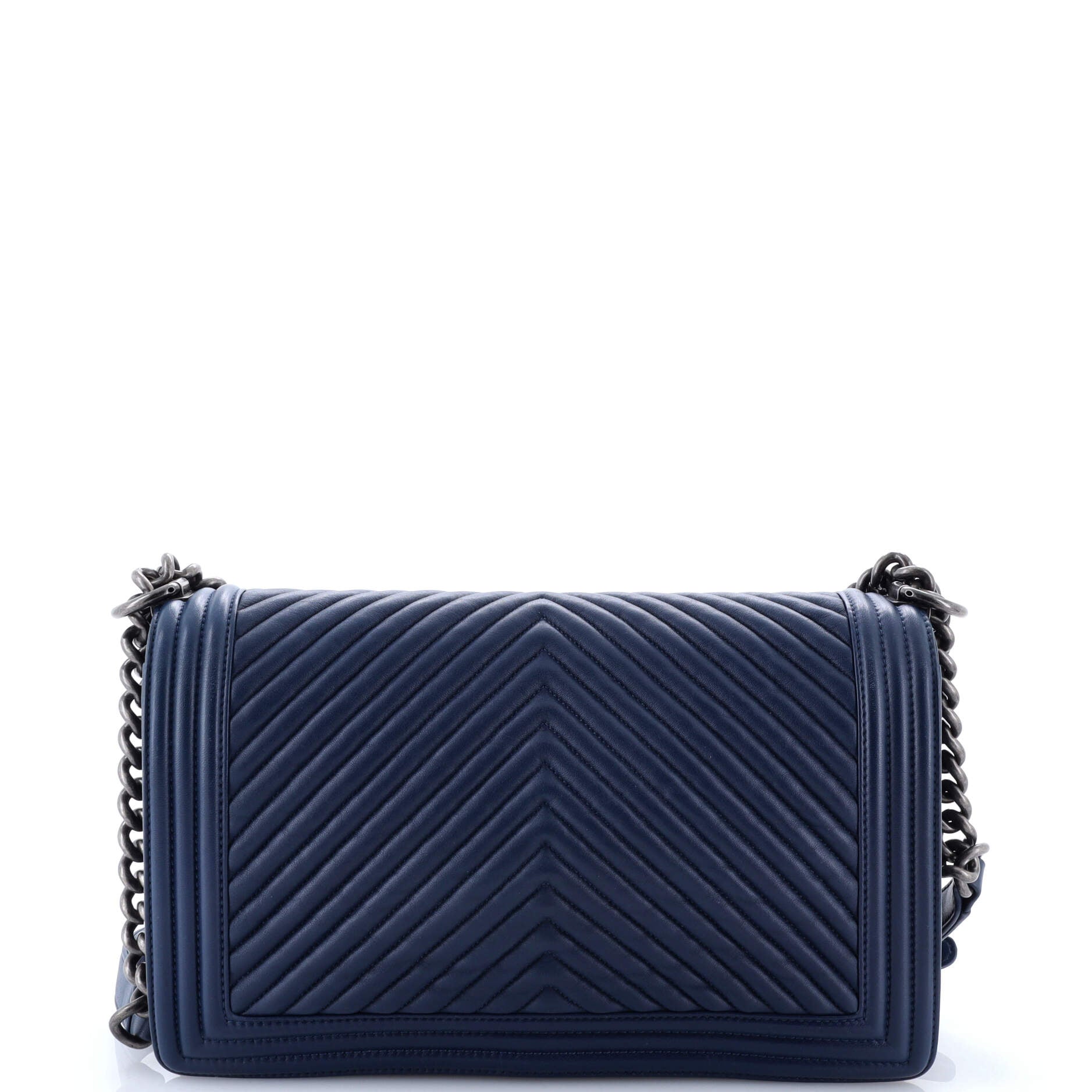 Boy Flap Bag Chevron Wrinkled Lambskin New Medium