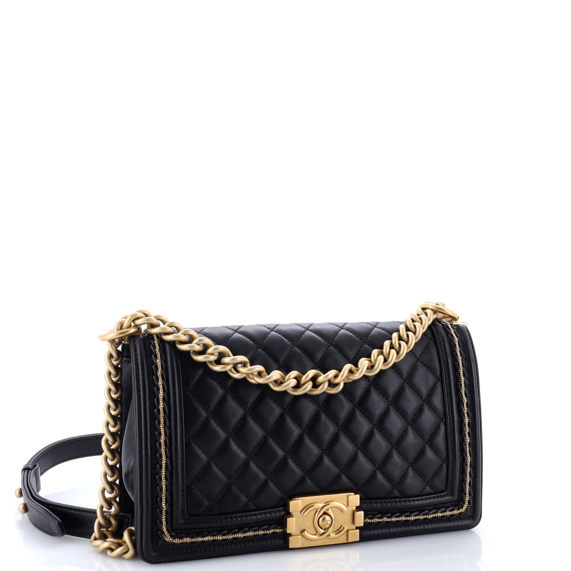 Boy Flap Bag Quilted Lambskin with Chain Detail Old Medium
