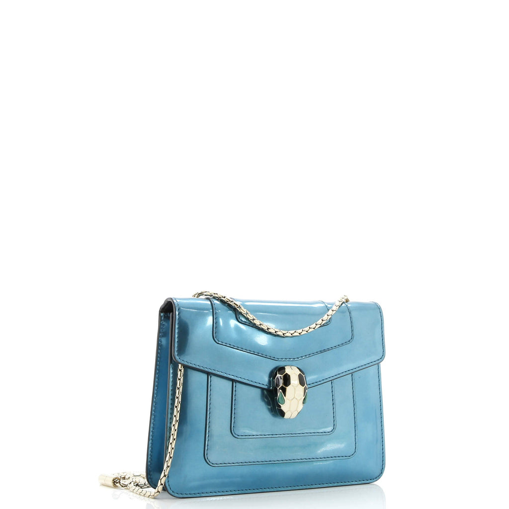 Serpenti Forever Square Shoulder Bag Metallic Leather Small