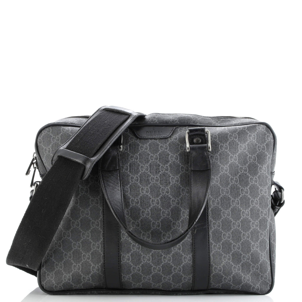 Convertible Zip Around Briefcase GG Coated Canvas Medium