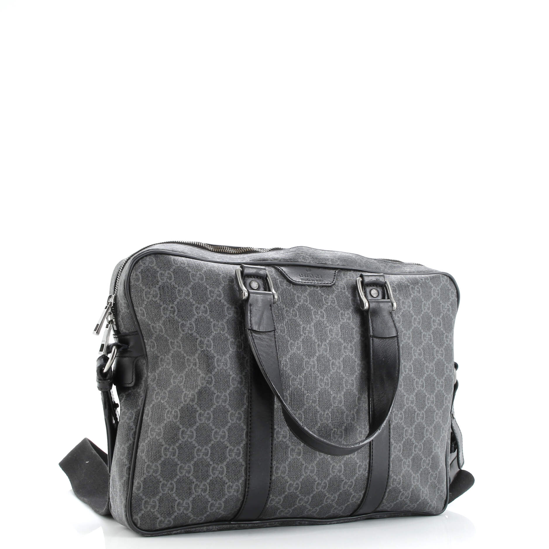 Convertible Zip Around Briefcase GG Coated Canvas Medium