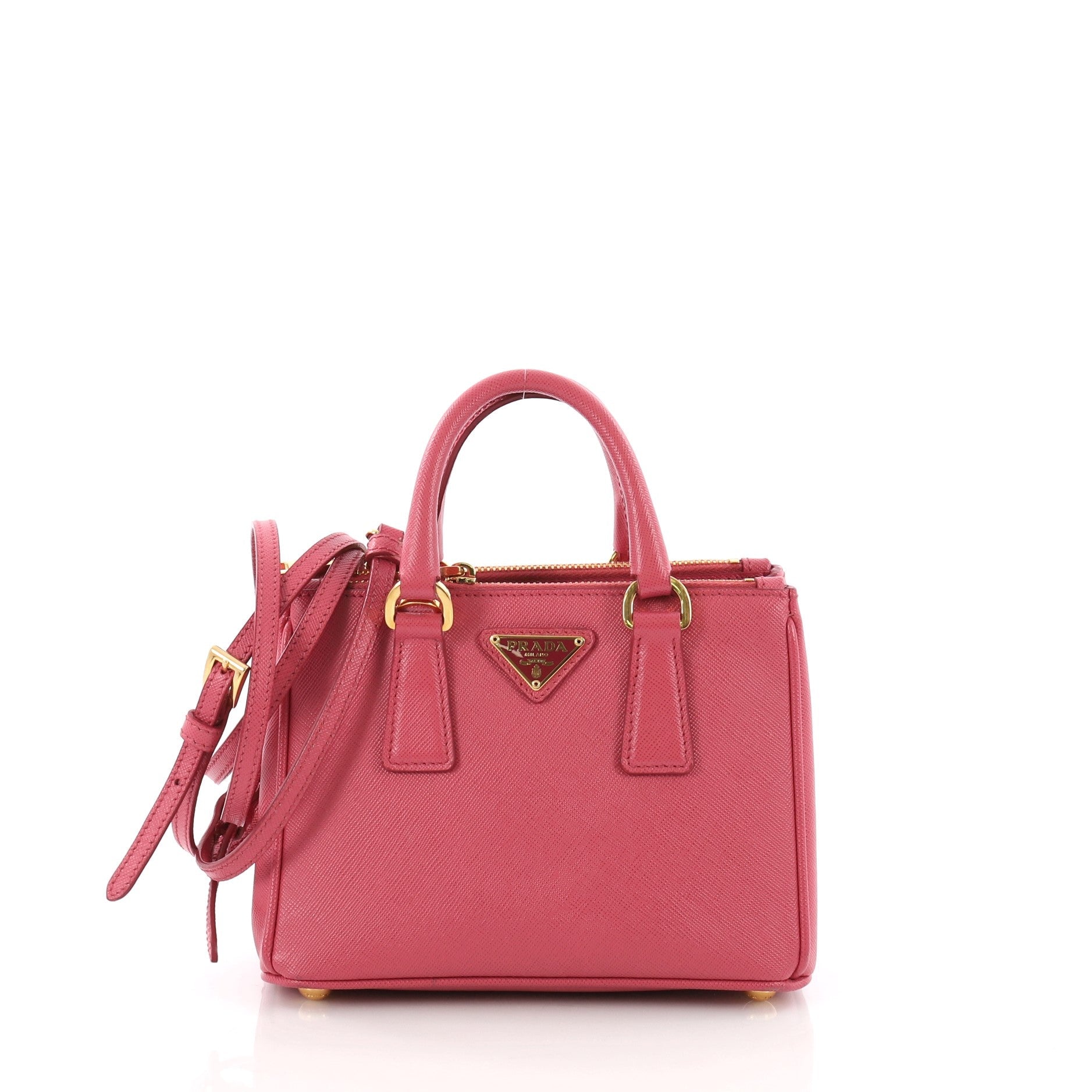 Double Zip Lux Tote Saffiano Leather Mini