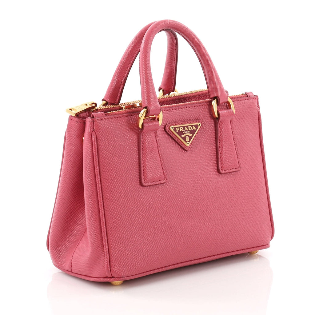 Double Zip Lux Tote Saffiano Leather Mini