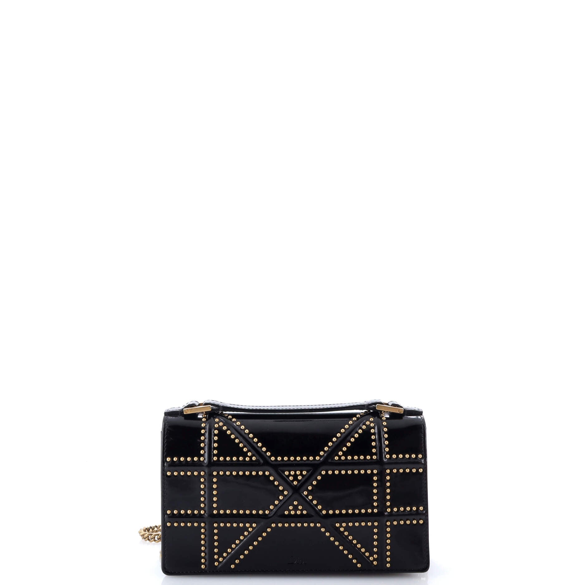 Diorama Flap Bag Studded Patent Small