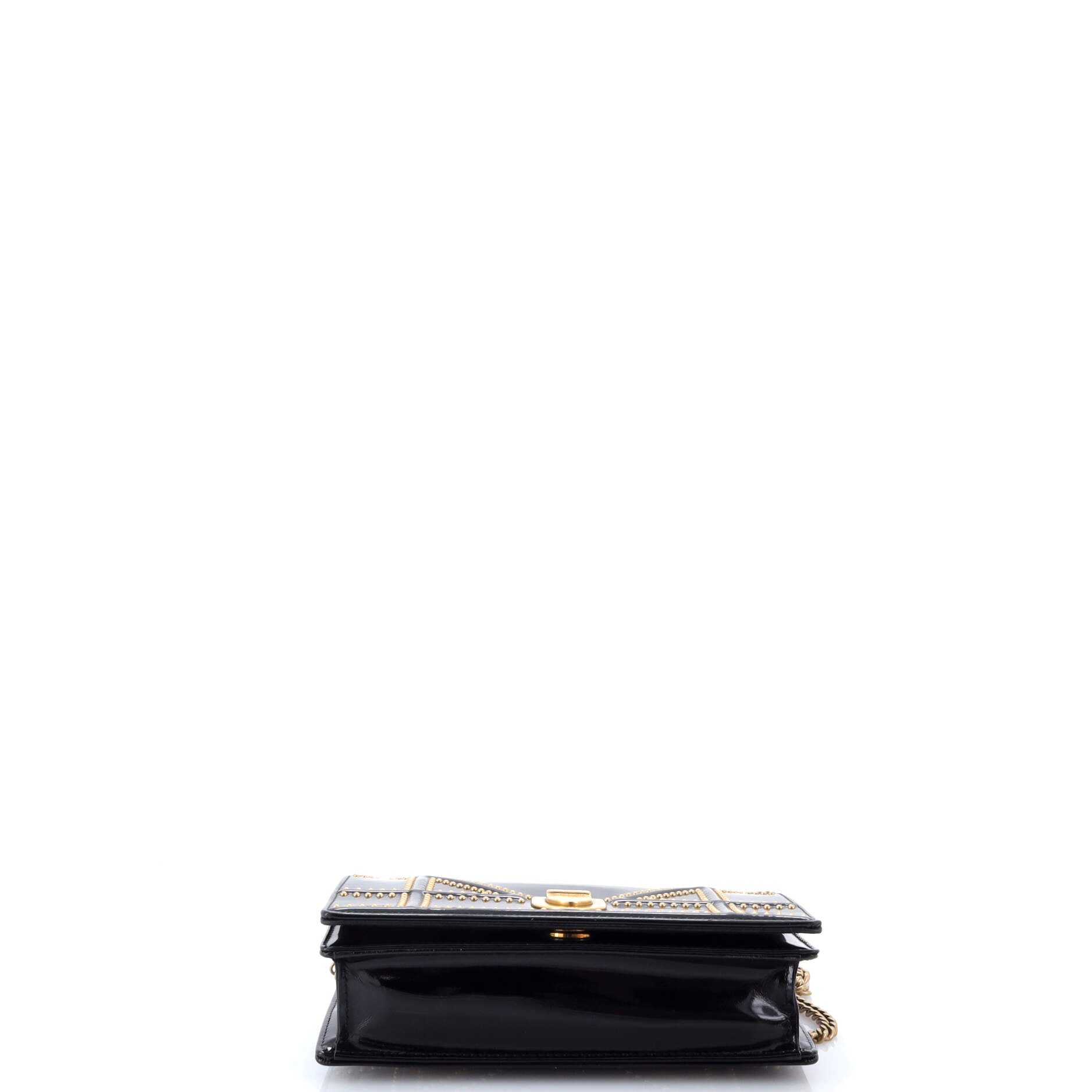 Diorama Flap Bag Studded Patent Small