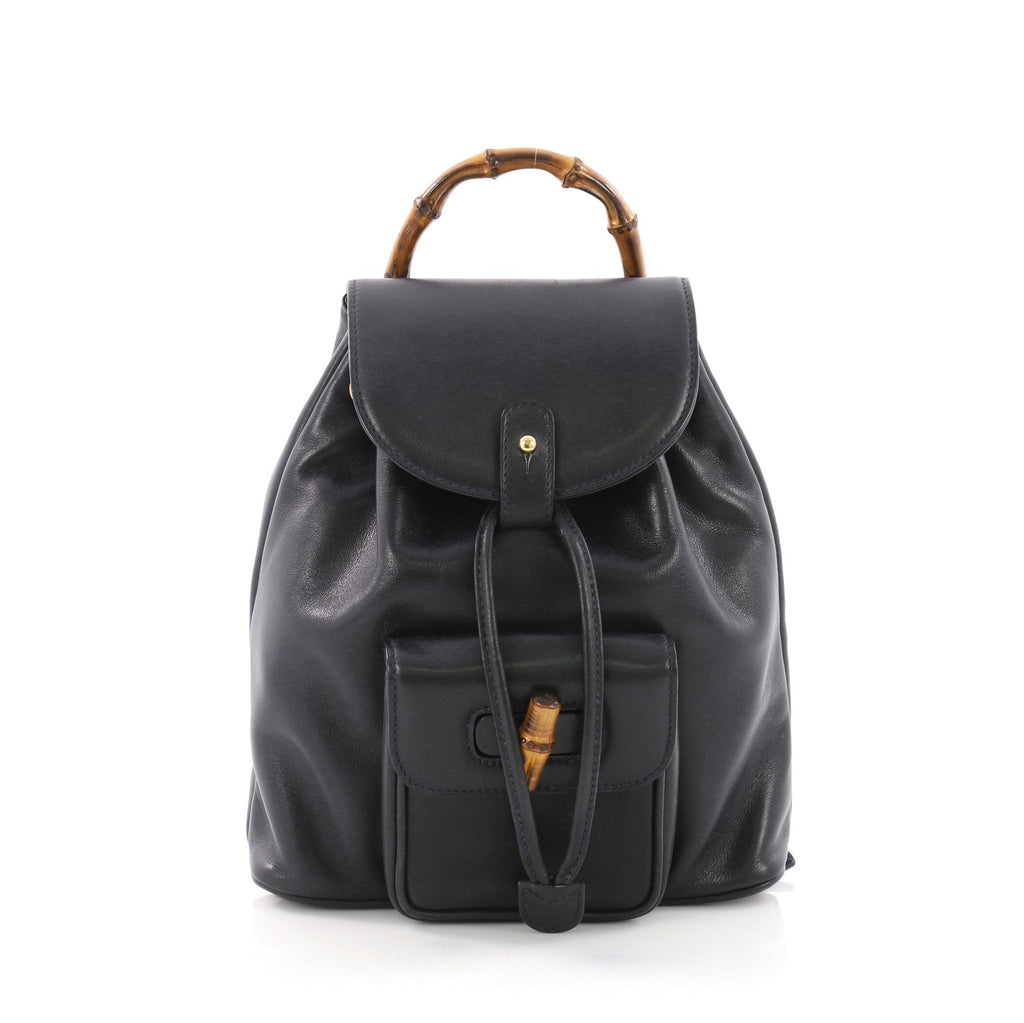 Vintage Bamboo Backpack Leather Mini