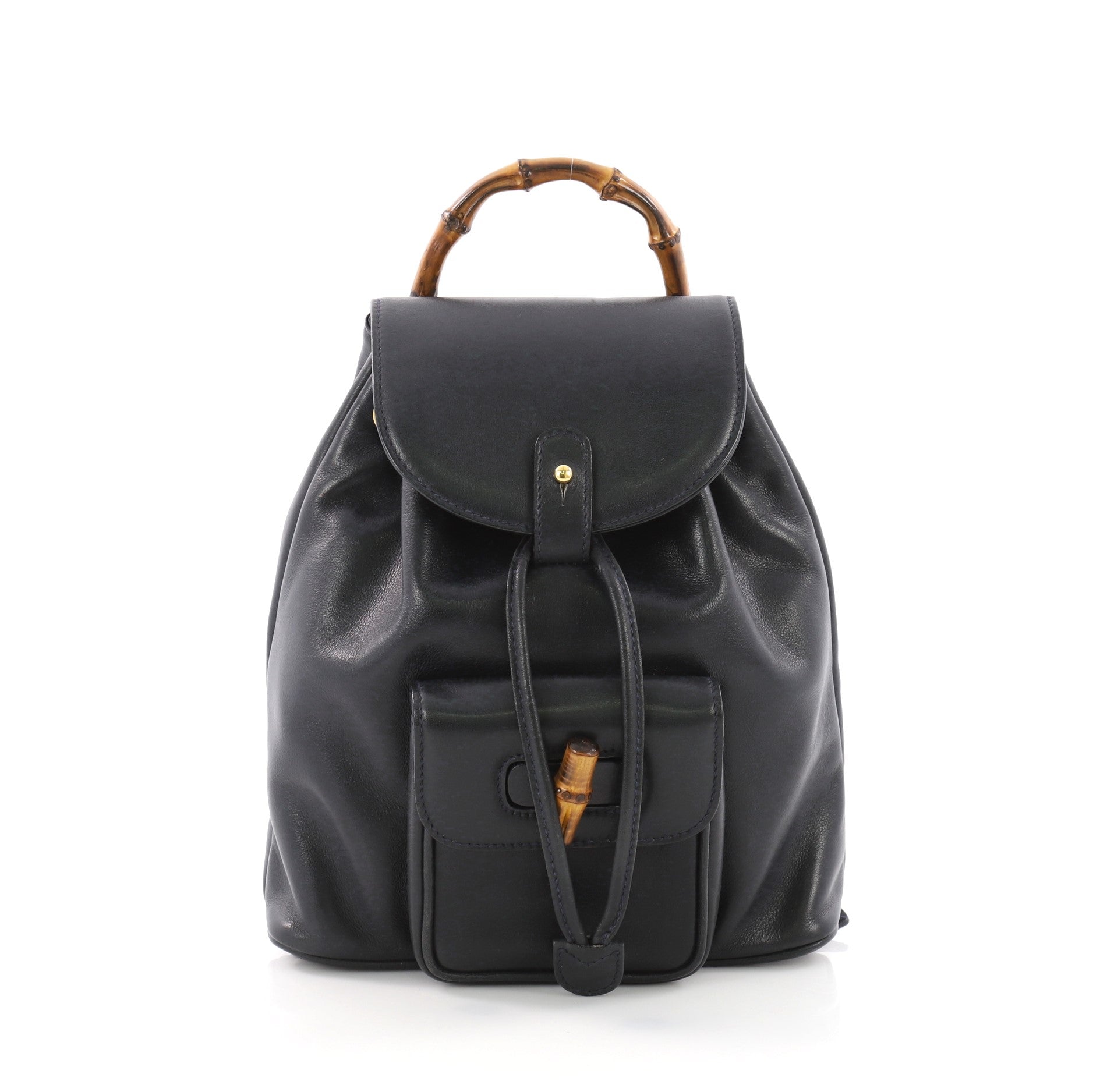 Vintage Bamboo Backpack Leather Mini