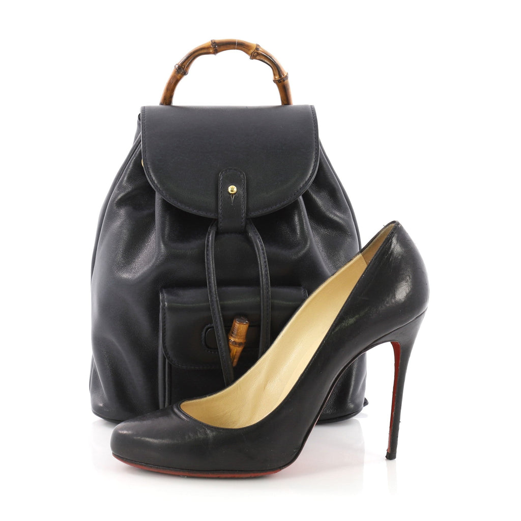 Vintage Bamboo Backpack Leather Mini