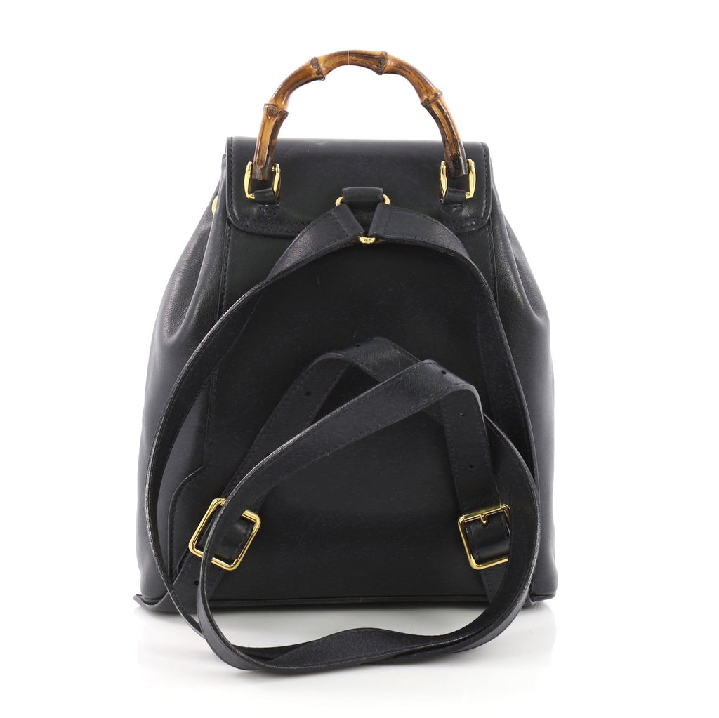 Vintage Bamboo Backpack Leather Mini
