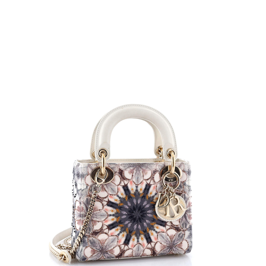 Lady Dior Chain Bag Embroidered Calfskin Mini
