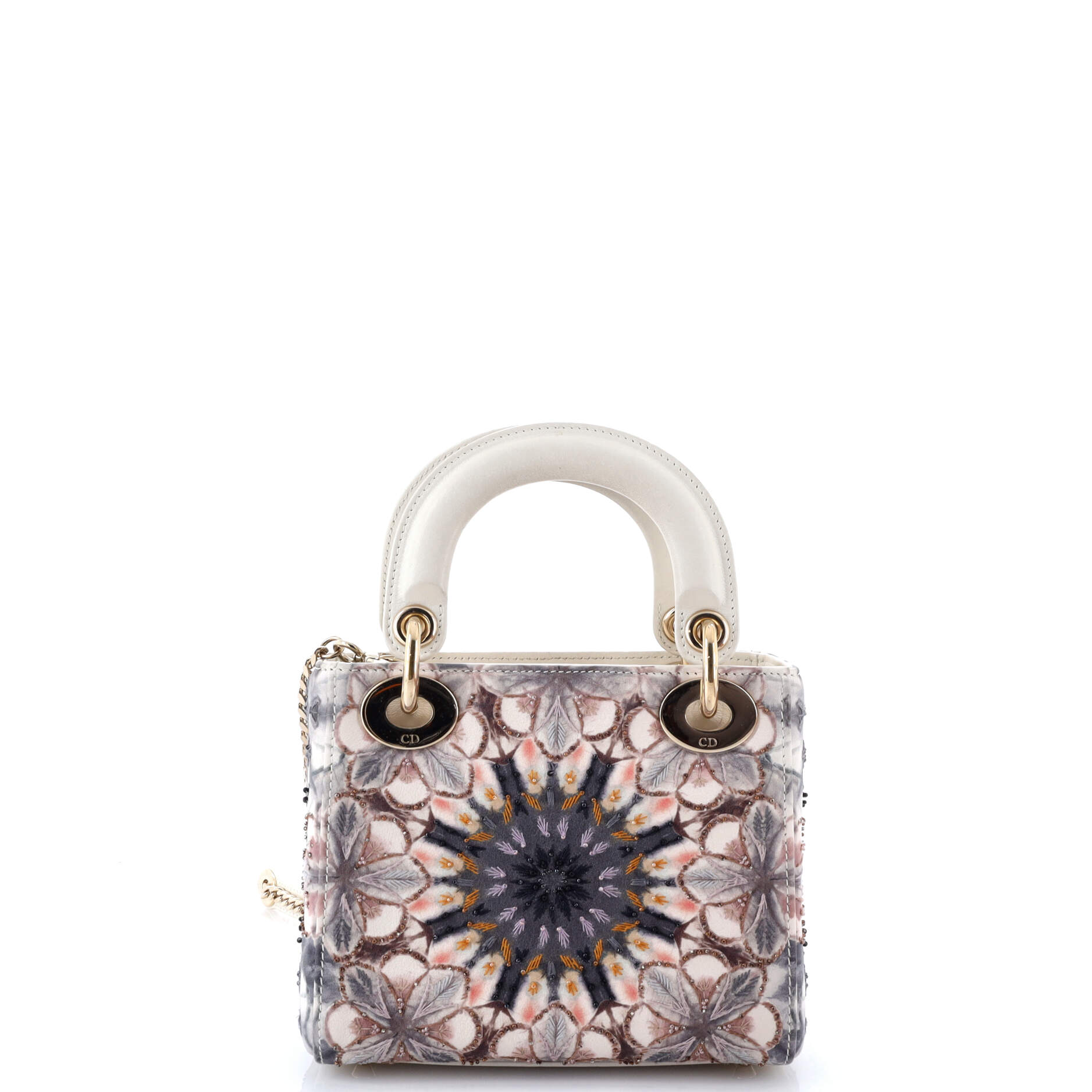 Lady Dior Chain Bag Embroidered Calfskin Mini