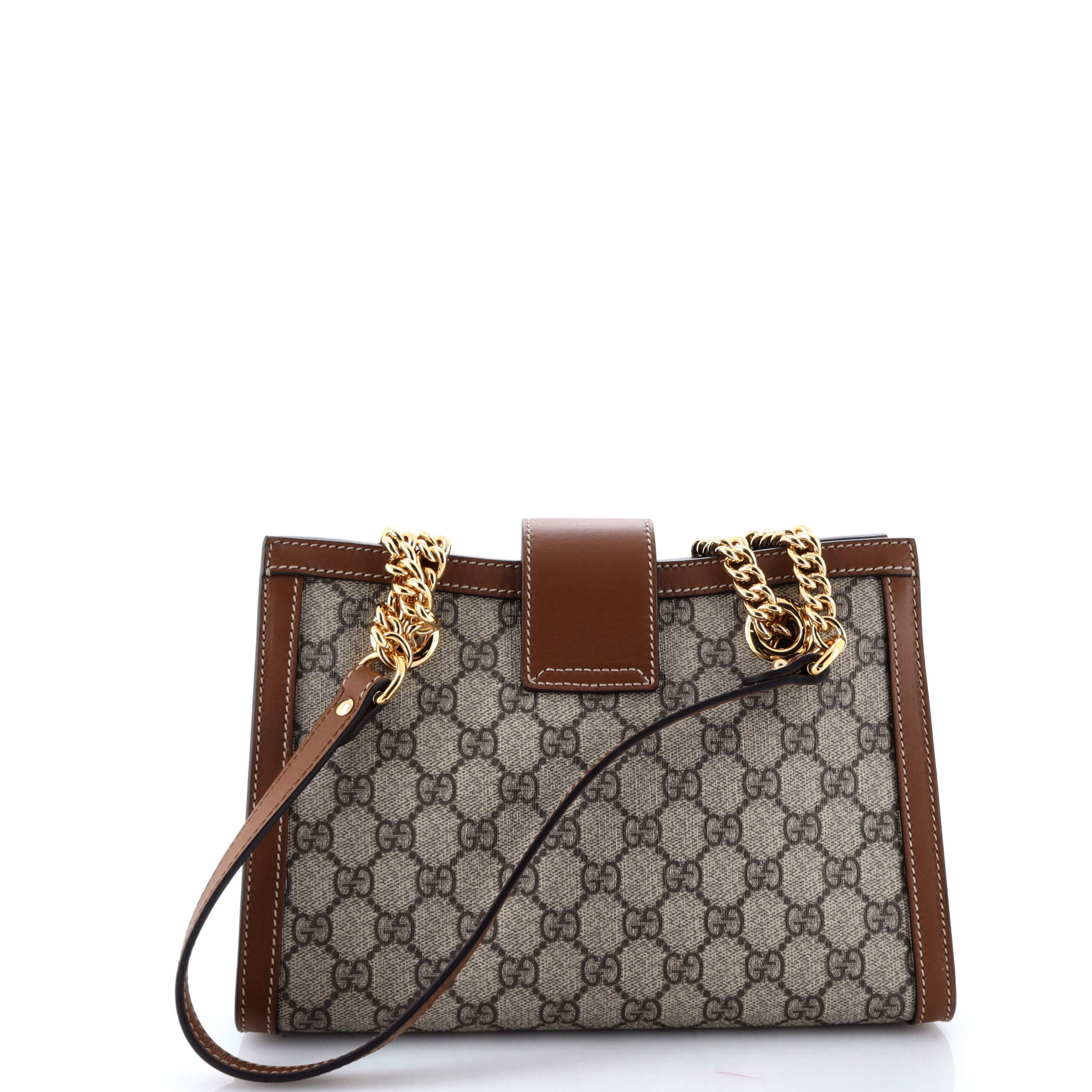 Padlock Chain Tote GG Coated Canvas with Leather Small