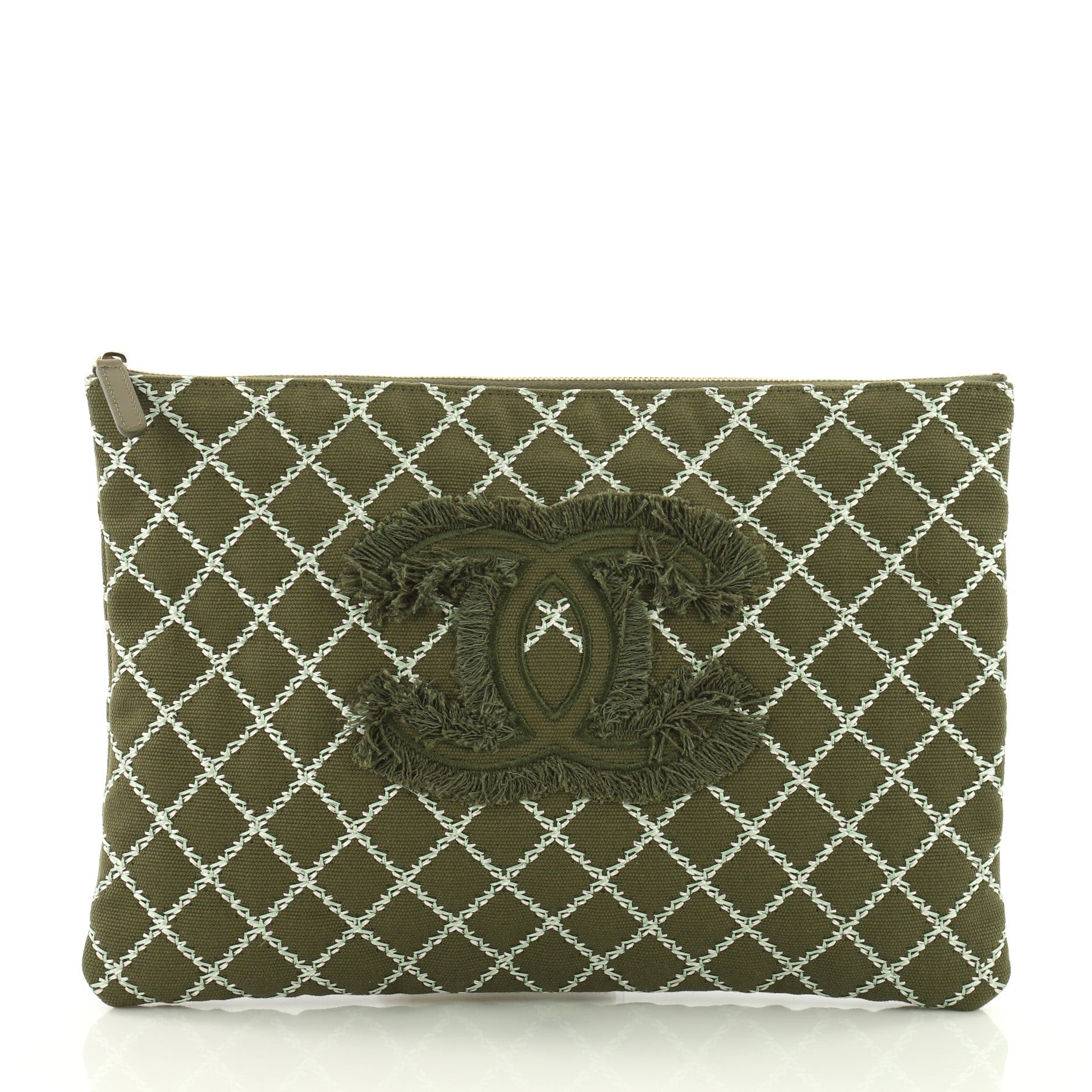 O Case Clutch Quilted Tweed Large