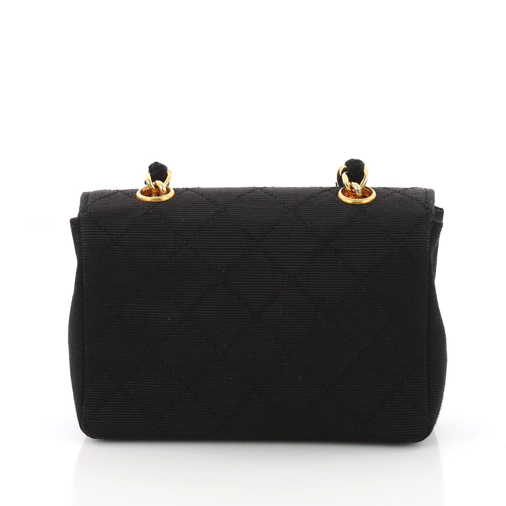 Vintage CC Chain Flap Bag Quilted Canvas Extra Mini