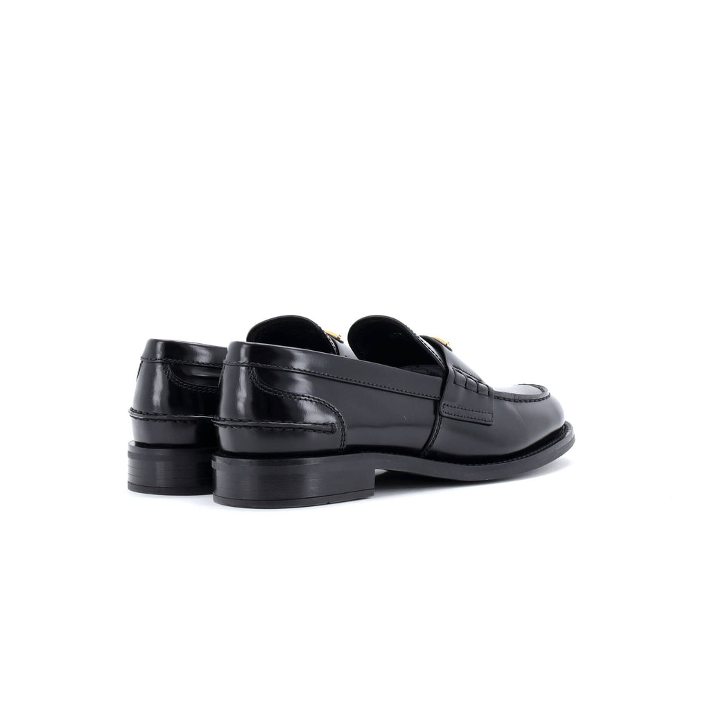 Women's Triangle Logo Loafers Spazzolato Leather