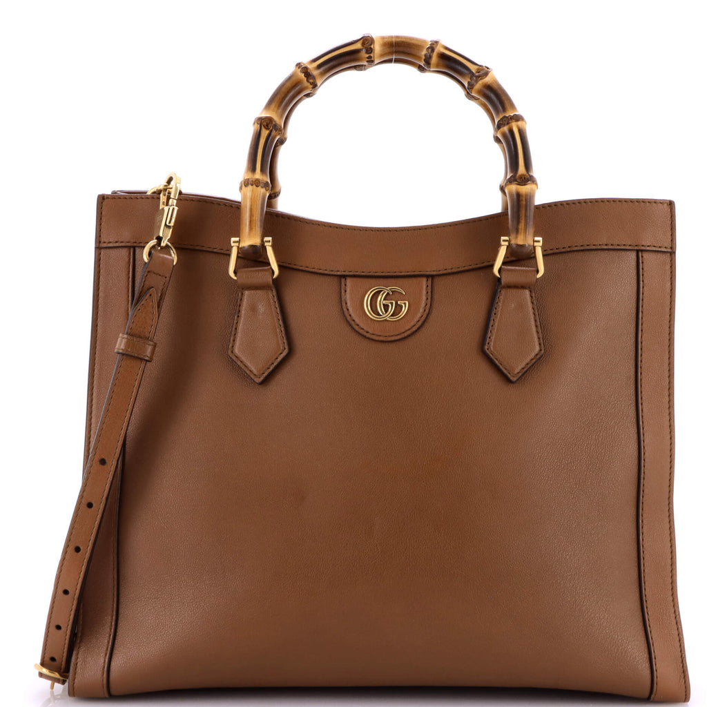 Diana NM Bamboo Handle Tote Leather Medium