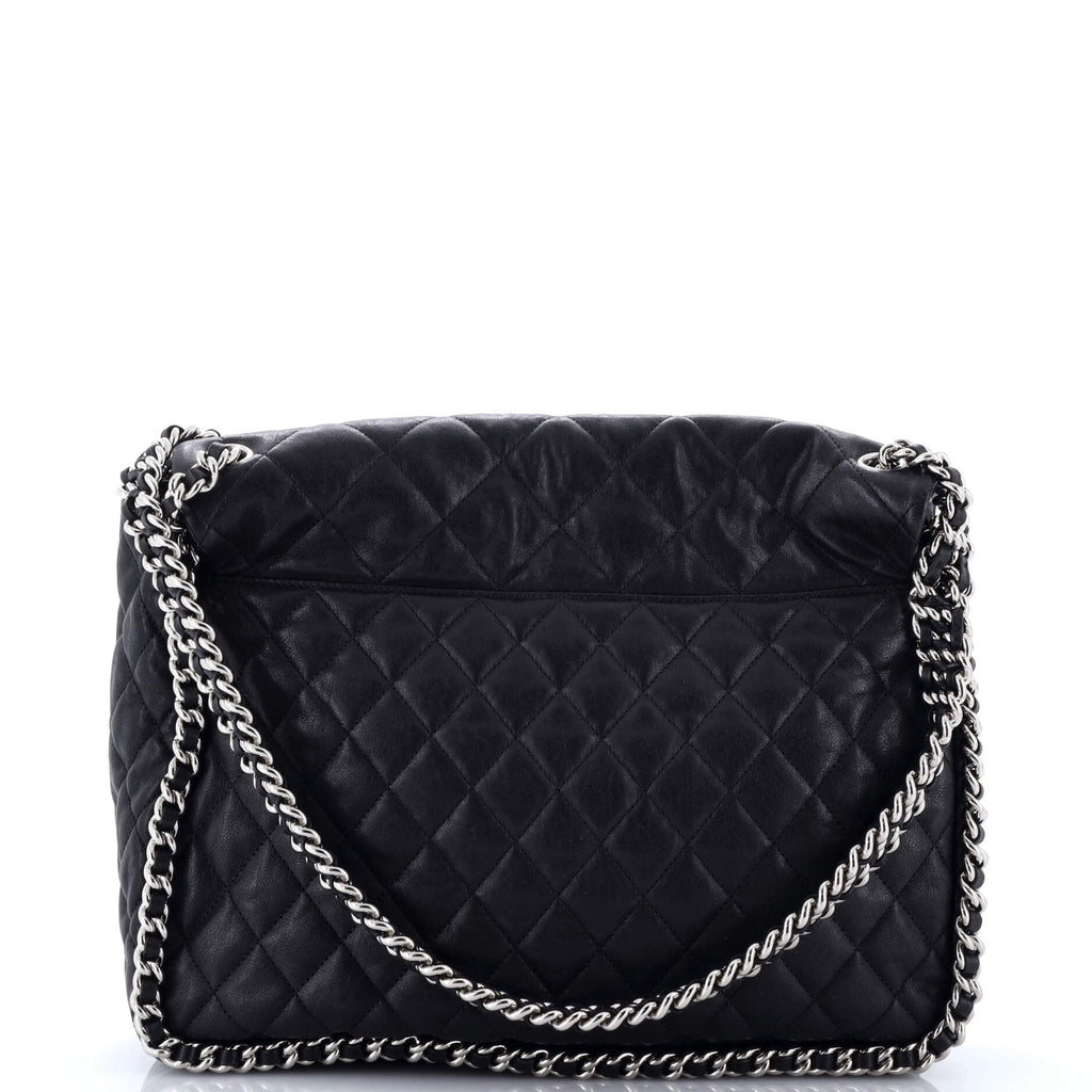 Chain Around Flap Bag Quilted Leather Maxi