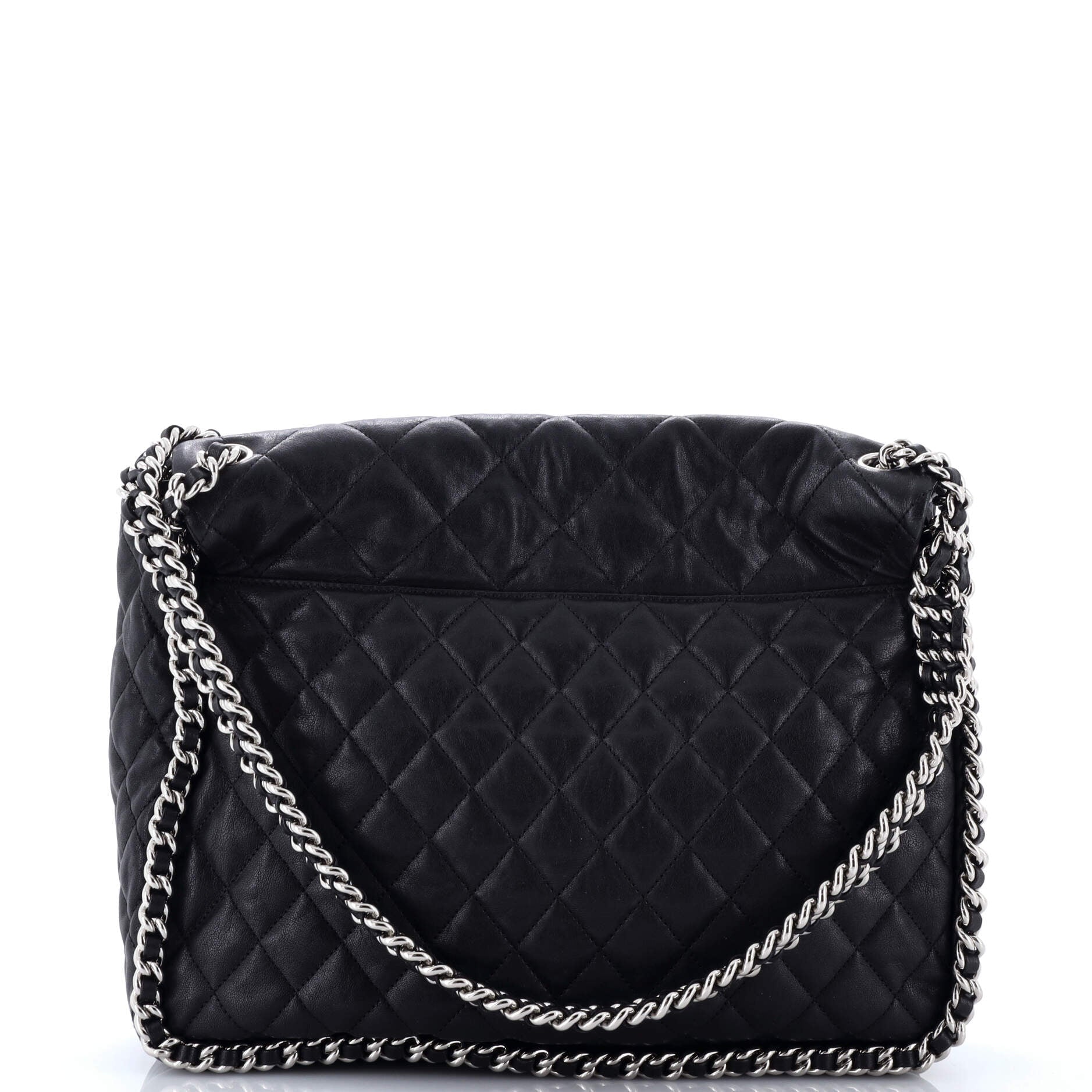Chain Around Flap Bag Quilted Leather Maxi