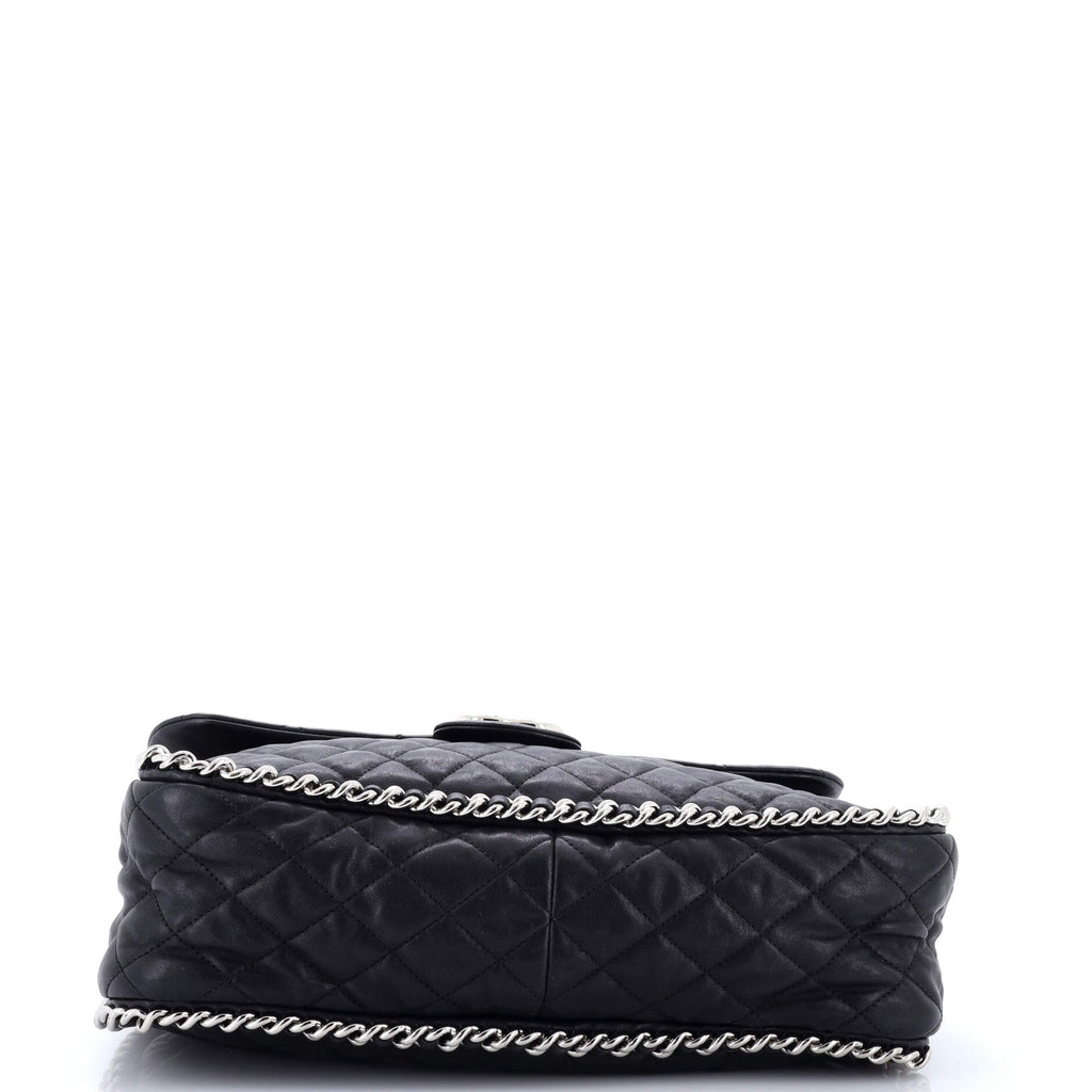 Chain Around Flap Bag Quilted Leather Maxi