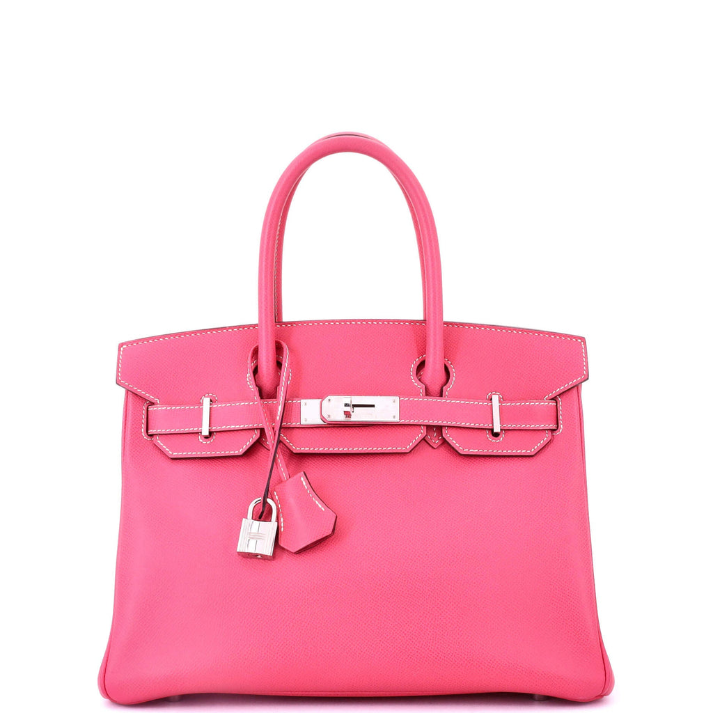 Birkin Handbag Rose Tyrien Epsom with Palladium Hardware 30