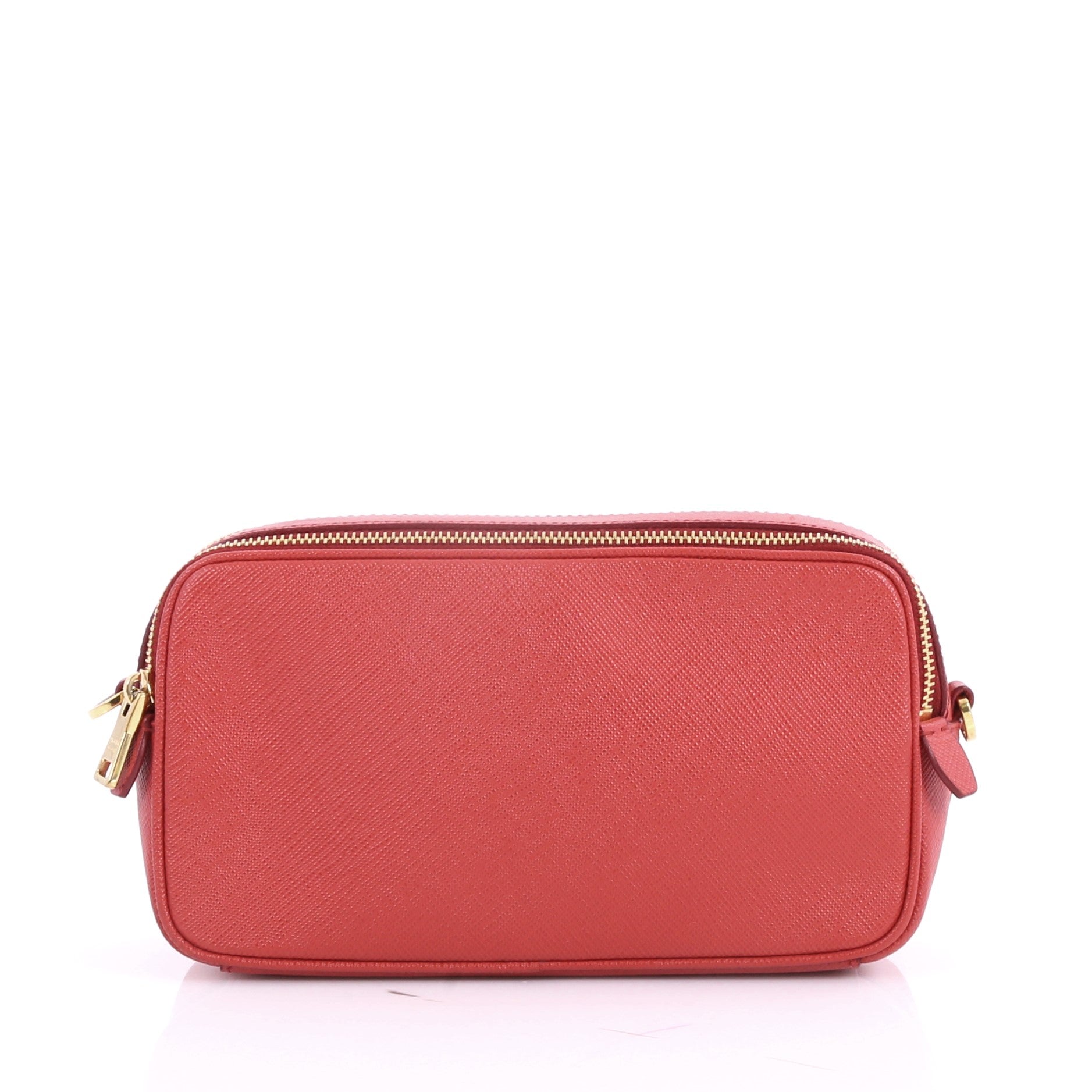 Double Zip Crossbody Bag Saffiano Leather Mini