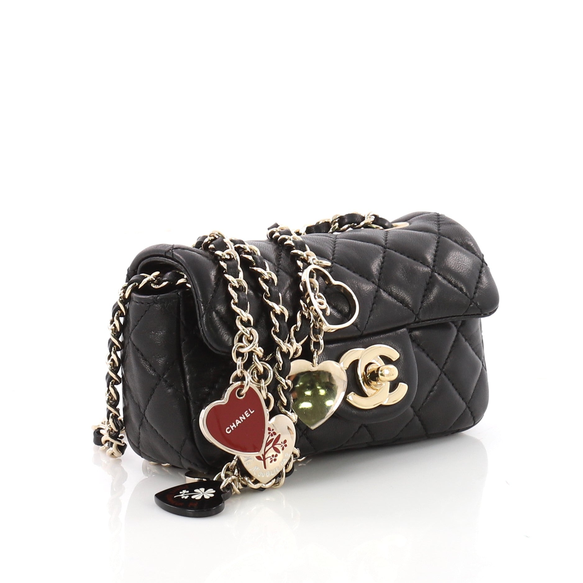 Valentine Hearts Flap Bag Quilted Lambskin Extra Mini