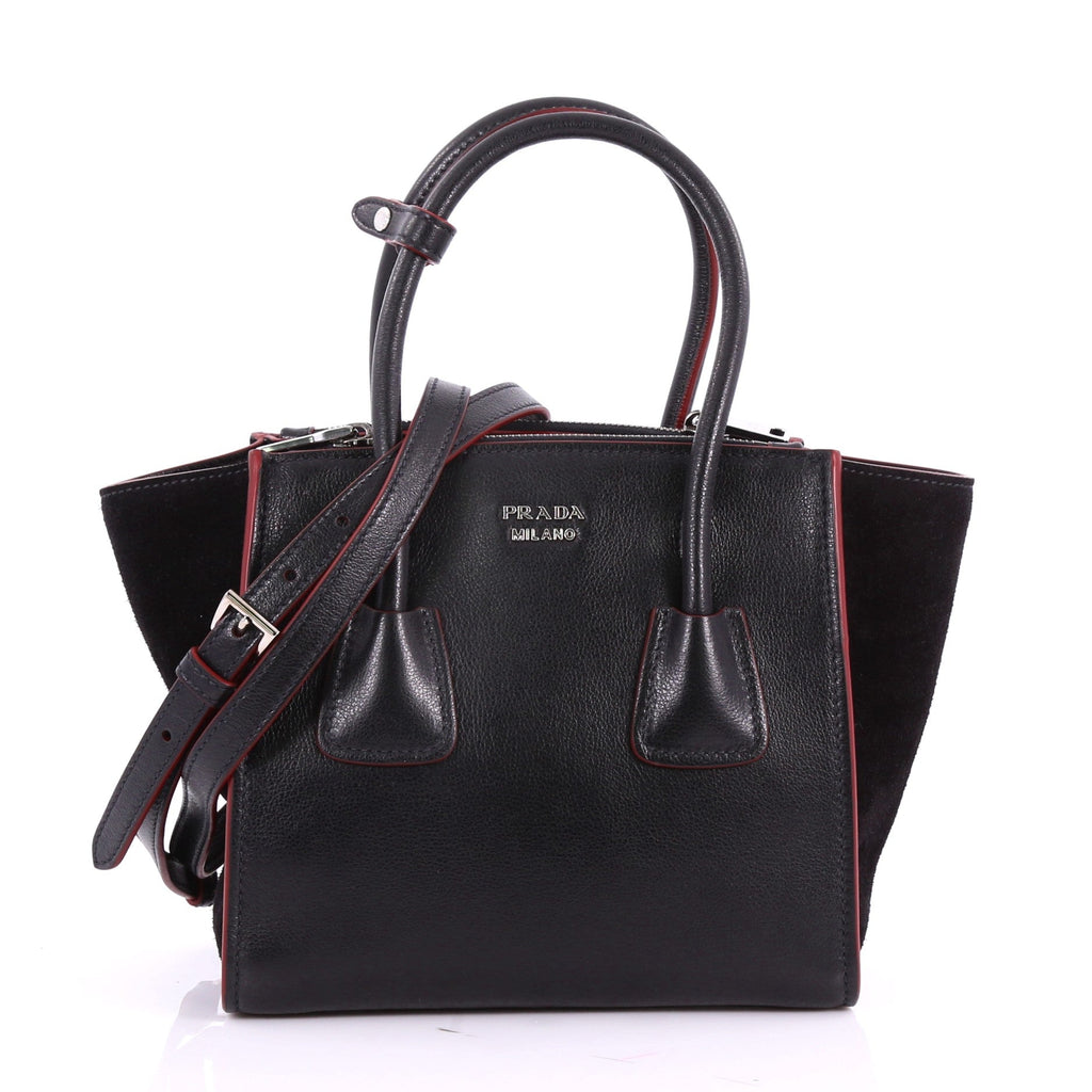 Twin Pocket Tote Glace Calf and Suede Mini
