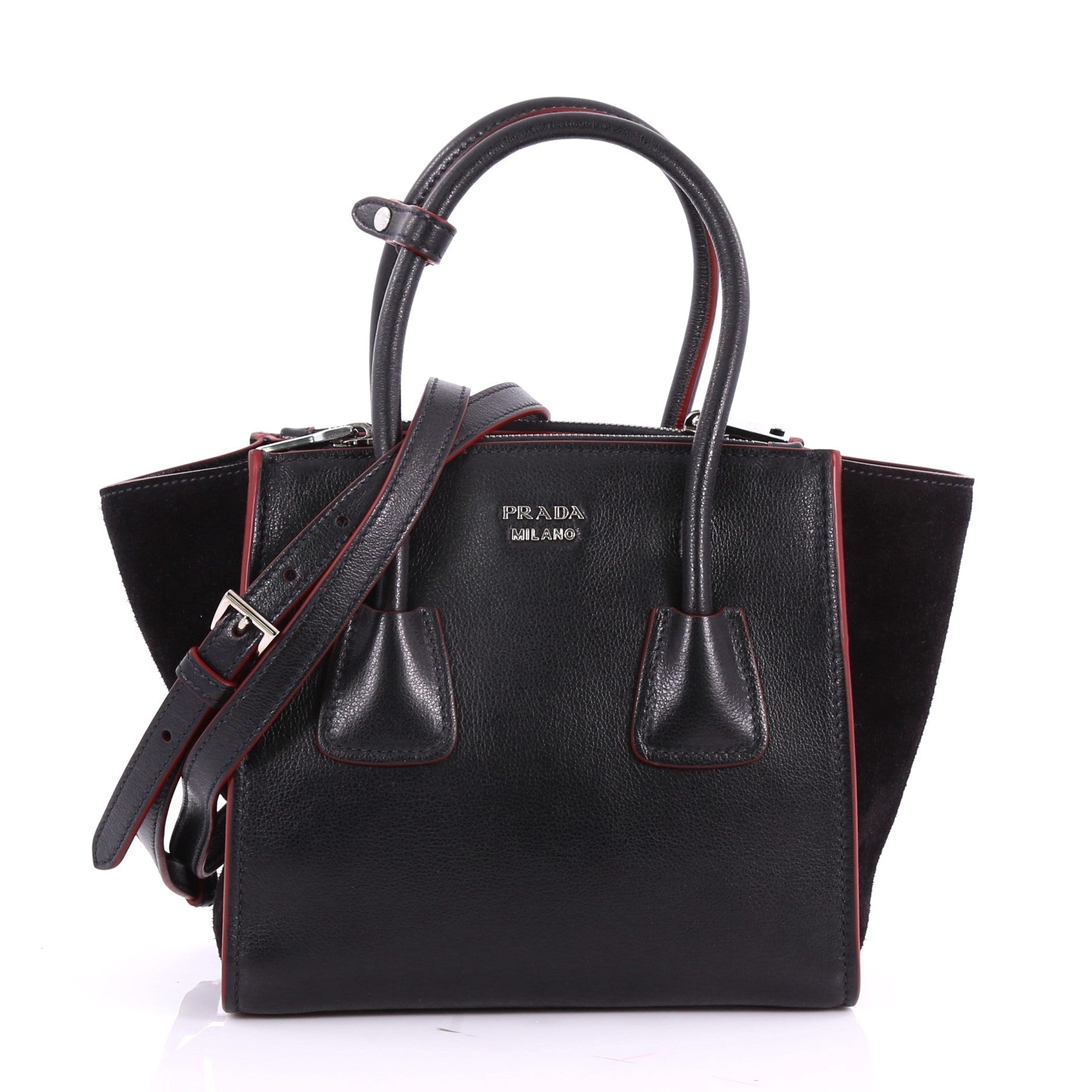 Twin Pocket Tote Glace Calf and Suede Mini