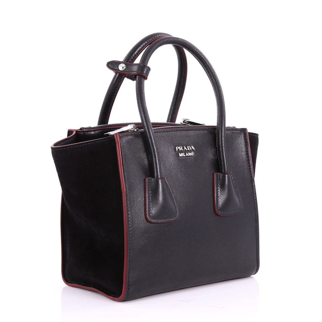 Twin Pocket Tote Glace Calf and Suede Mini