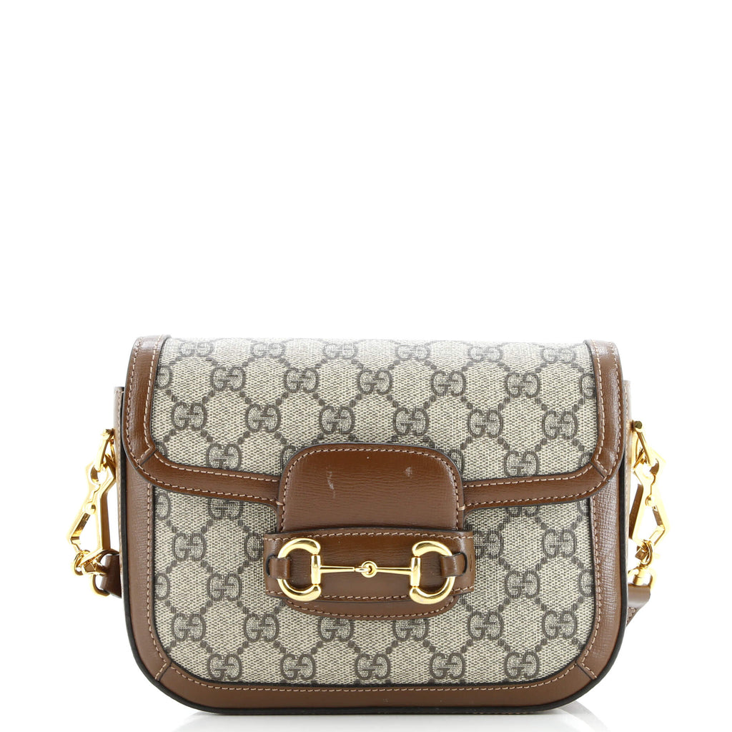 Horsebit 1955 Shoulder Bag GG Coated Canvas with Leather Mini